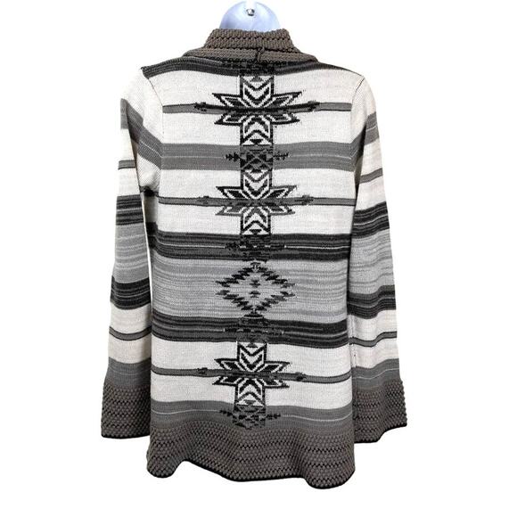 BCBGMaxazria Gray White Open Front Cardigan, Medium - Picture 6 of 7